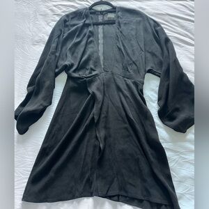 Reformation Deep V Neck Long Sleeve Dress